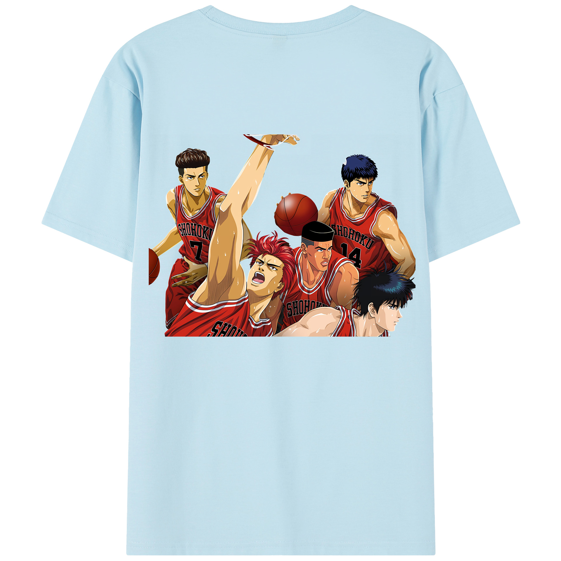 SLAM DUNK／スラムダンク 綿100％半袖Tシャツ（背面プリント）